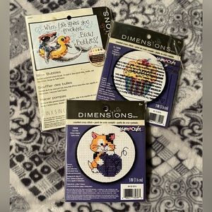 3-count Assorted cross stitch kits